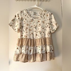Paper Crane boho tiered blouse XS